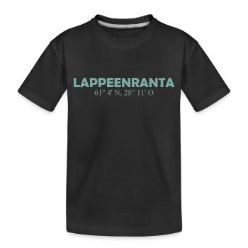 Lappeenranta - Finlande - Coordonnées - Longitude - T-shirt bio Premium Enfant - noir - Devant