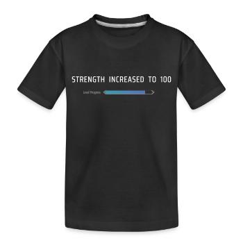 Stärke auf 100 erhöht - Kinder Premium Bio T-Shirt - Schwarz - Vorne