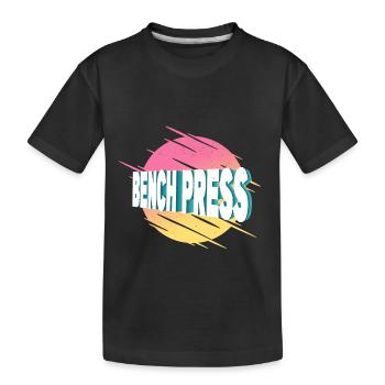 développé couché, haltérophilie, musculation, fitness, fort - T-shirt bio Premium Enfant - noir - Devant