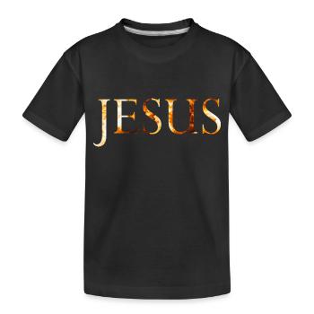 Jesus Feuerball - Kinder Premium Bio T-Shirt - Schwarz - Vorne
