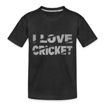 I Love Cricket Cricketer Batsman Sports - Kids' Premium Organic T-Shirt - black - Front
