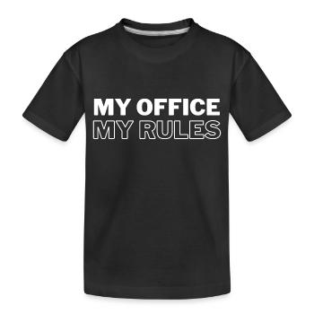 Mein Büro, meine Regeln, Homeoffice-Job - Kinder Premium Bio T-Shirt - Schwarz - Vorne