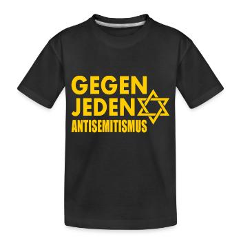 Gegen jeden antisemitismus - Kinder Premium Bio T-Shirt - Schwarz - Vorne