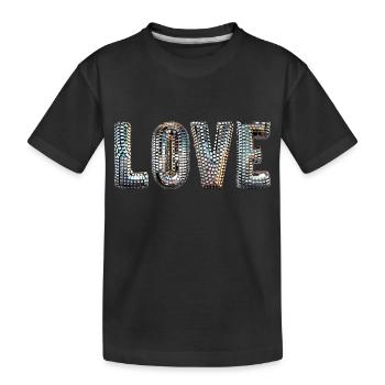 Disco Liebe - Kinder Premium Bio T-Shirt - Schwarz - Vorne
