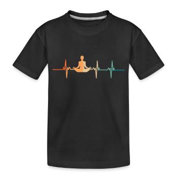 Battement de cœur Yoga - T-shirt bio Premium Enfant - noir - Devant