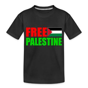 Free palestine - Kids' Premium Organic T-Shirt - black - Front