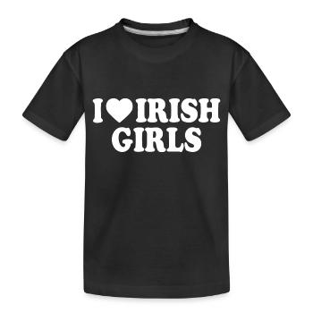 I love irish girls - Kinder Premium Bio T-Shirt - Schwarz - Vorne