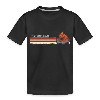 Capybara Vintage - Don't be Worry, Be Capy - Kids' Premium Organic T-Shirt - black - Front