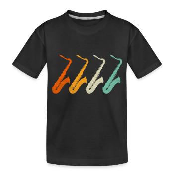 Sax saxophone saxophone - Kids' Premium Organic T-Shirt - black - Front