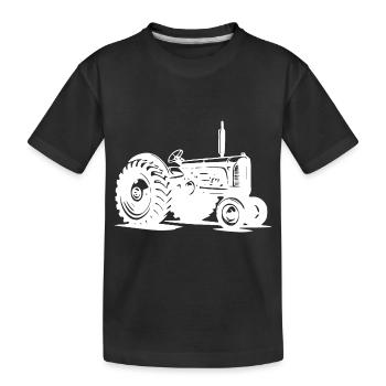 tracteur de terrain tracteur de machines agricoles vintage tracteur - T-shirt bio Premium Enfant - noir - Devant