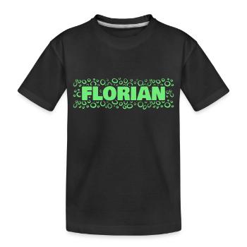 Vorname Florian - Kinder Premium Bio T-Shirt - Schwarz - Vorne