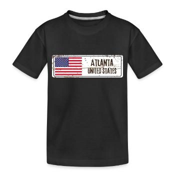 Atlanta United States Flag - Kids' Premium Organic T-Shirt - black - Front