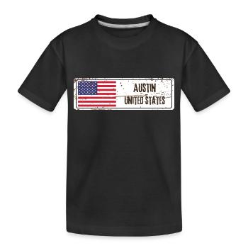 Austin United States Flag - Kids' Premium Organic T-Shirt - black - Front