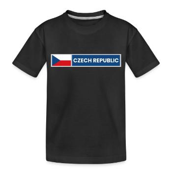 Czech National Flag - Kids' Premium Organic T-Shirt - black - Front