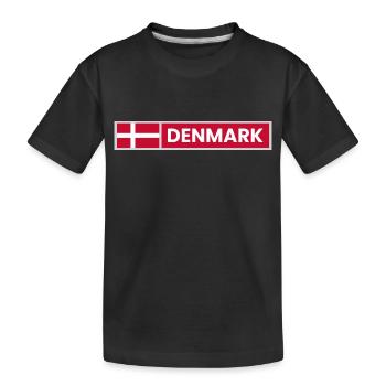Denmark National Flag - Kids' Premium Organic T-Shirt - black - Front