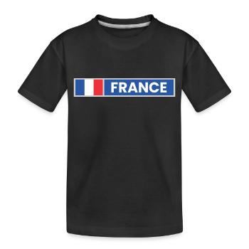 France National Flag - Kids' Premium Organic T-Shirt - black - Front