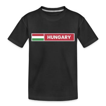 Hungary National Flag - Kids' Premium Organic T-Shirt - black - Front