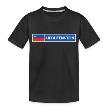 Liechtenstein National Flag - Kids' Premium Organic T-Shirt - black - Front