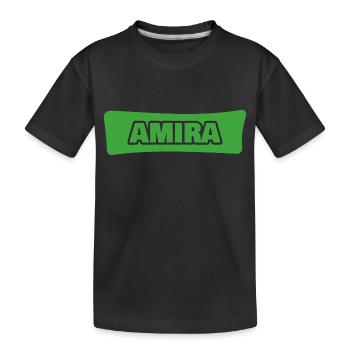 Amira als Geburt - Kinder Premium Bio T-Shirt - Schwarz - Vorne