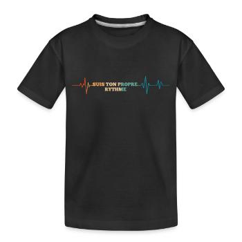 Retro-Herzschlag Folgen Sie Ihrem eigenen Rhythmus - Kinder Premium Bio T-Shirt - Schwarz - Vorne