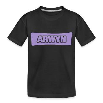 First name Arwyn - Kids' Premium Organic T-Shirt - black - Front