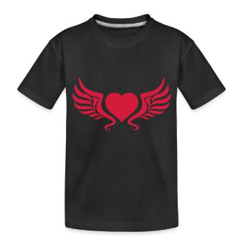 tribal_heart_wings_1c - Kinder Premium Bio T-Shirt - Schwarz - Vorne