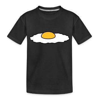 oeuf au plat manger délicieux cuire le chef - T-shirt bio Premium Enfant - noir - Devant