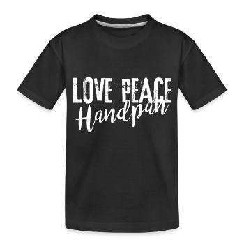 LOVE PEACE Handpan white - Kinder Premium Bio T-Shirt - Schwarz - Vorne