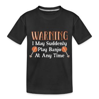 Banjo play banjo player music instrument - Kids' Premium Organic T-Shirt - black - Front