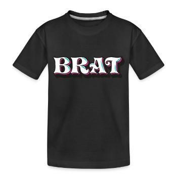 Brat, Freche Göre, 3D Zierschrift, Graffiti - Kinder Premium Bio T-Shirt - Schwarz - Vorne