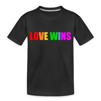Love wins - Kids' Premium Organic T-Shirt - black - Front