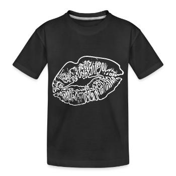 Rouge à lèvres Baiser bouche Saint-Valentin Baisers - T-shirt bio Premium Enfant - noir - Devant