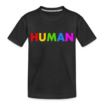 Human - Kids' Premium Organic T-Shirt - black - Front