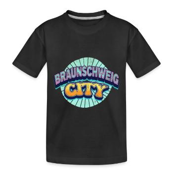 Braunschweig Germany Font Pop Art Comic - Kids' Premium Organic T-Shirt - black - Front