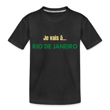 je vais à Rio de Janeiro TEE-SHIRT - T-shirt bio Premium Enfant - noir - Devant
