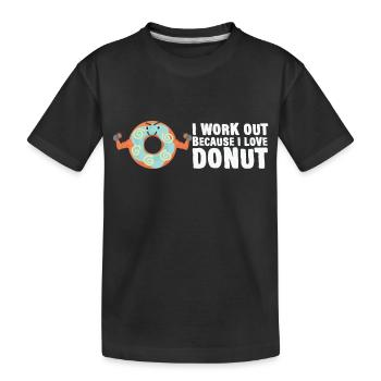 i workout because i love donut - T-shirt bio Premium Enfant - noir - Devant