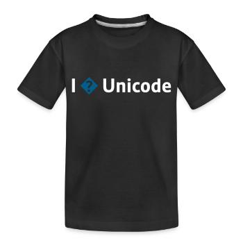 I Love Unicode / I Hate Unicode / I ? Unicode - Kids' Premium Organic T-Shirt - black - Front