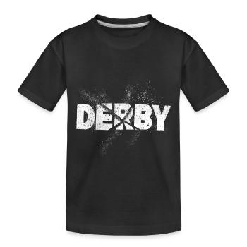 Derby Angleterre Royaume-Uni City Font Grunge Skyline - T-shirt bio Premium Enfant - noir - Devant
