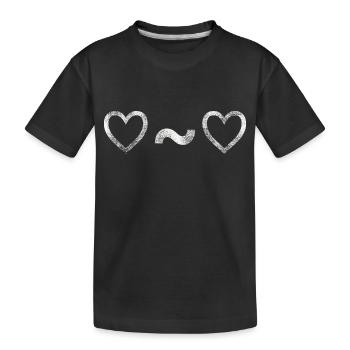 Cute love hearts eyes - Kids' Premium Organic T-Shirt - black - Front