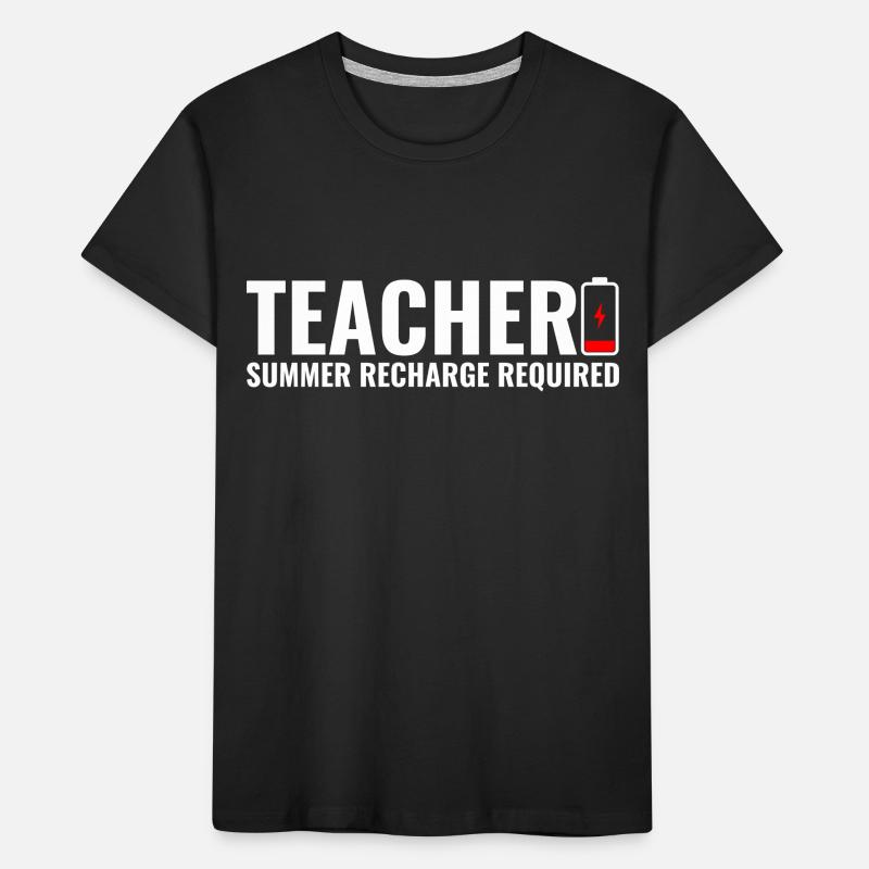Teacher Battery Summer Recharge Required Kids' Premium Organic T-Shirt