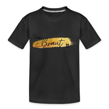 Team Braut Team Bride - Kinder Premium Bio T-Shirt - Schwarz - Vorne