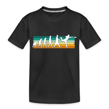 Disc Golf Disc Golfer Evolution Sport - Kinder Premium Bio T-Shirt - Schwarz - Vorne
