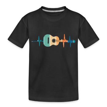 battement De cœur guitare - T-shirt bio Premium Enfant - noir - Devant
