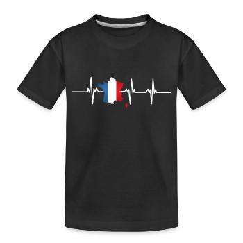 Battement de cœur France - T-shirt bio Premium Enfant - noir - Devant