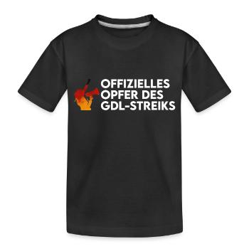 Opfer des Bahnstreiks - Kinder Premium Bio T-Shirt - Schwarz - Vorne