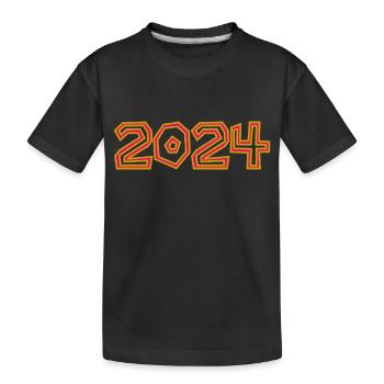 2024. YEAR. HAPPY NEW YEAR. - Kids' Premium Organic T-Shirt - black - Front