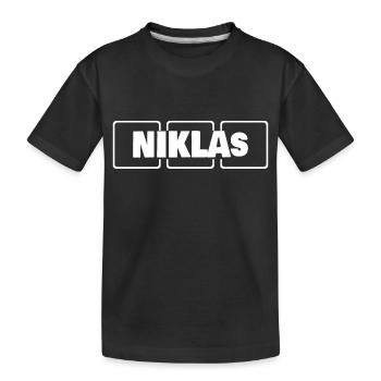 Name: Niklas - Kids' Premium Organic T-Shirt - black - Front