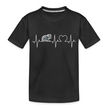 Koala Heartbeat Koalas ECG Koala Bear Heart Koala - Kids' Premium Organic T-Shirt - black - Front