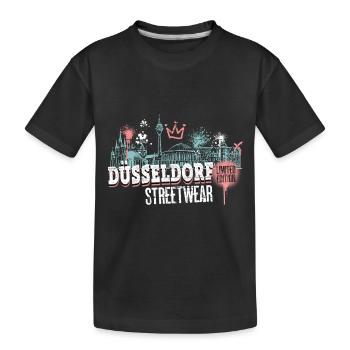 Dusseldorf Skyline City Germany Graffiti - Kids' Premium Organic T-Shirt - black - Front