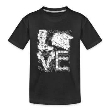 MOTORRAD | LIEBE MOTOCROSS RENNEN FAHRER GESCHENK - Kinder Premium Bio T-Shirt - Schwarz - Vorne